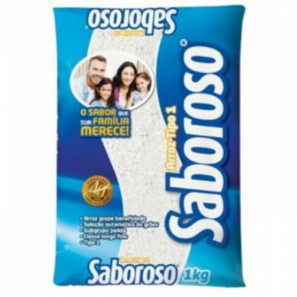 Arroz Branco Beneficiado Polido Longo Fino tipo 1 Saboroso - Pacote 1kg