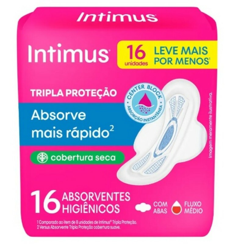 Absorvente Intimus Cobertura Seca Com Abas - 16 Unidades