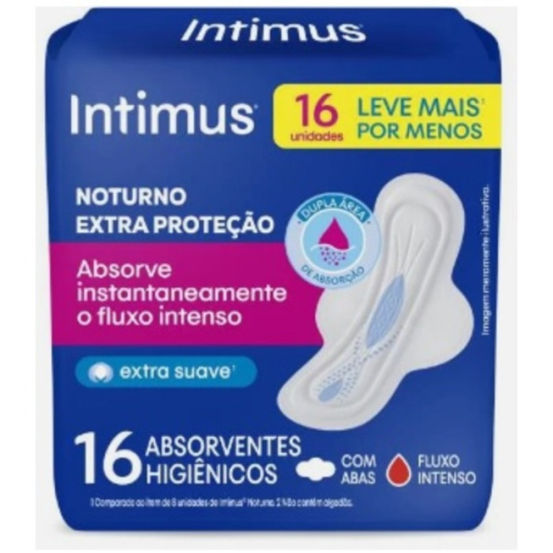 Intimus Cobertura Noturno Extra Proteção Com Abas - 16 Unidades