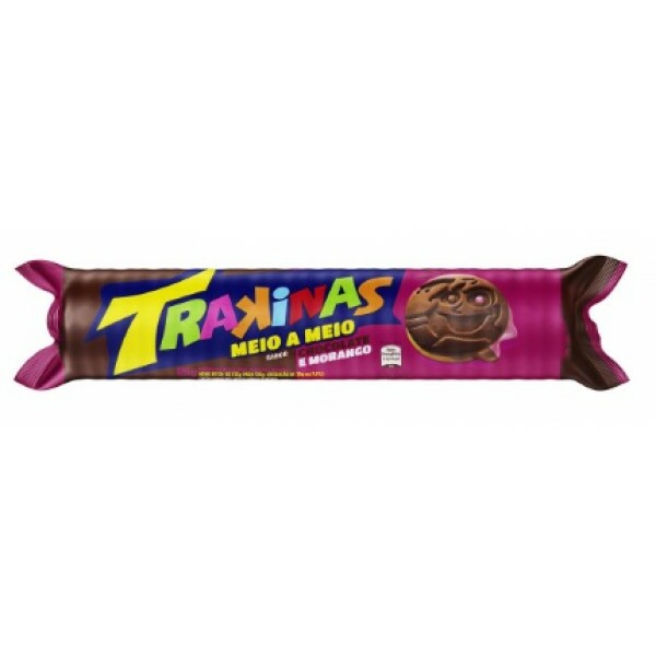 Bolacha Recheada TRAKINAS Morango e Chocolate - Pacote 126g